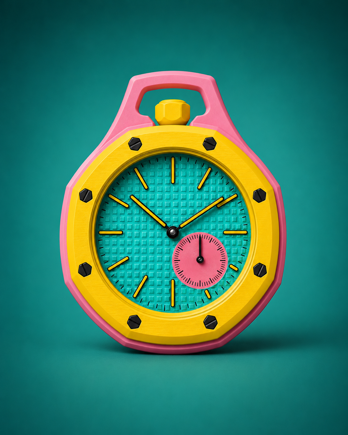 AP x Swatch Royal Pop pocket watch with the standard strap